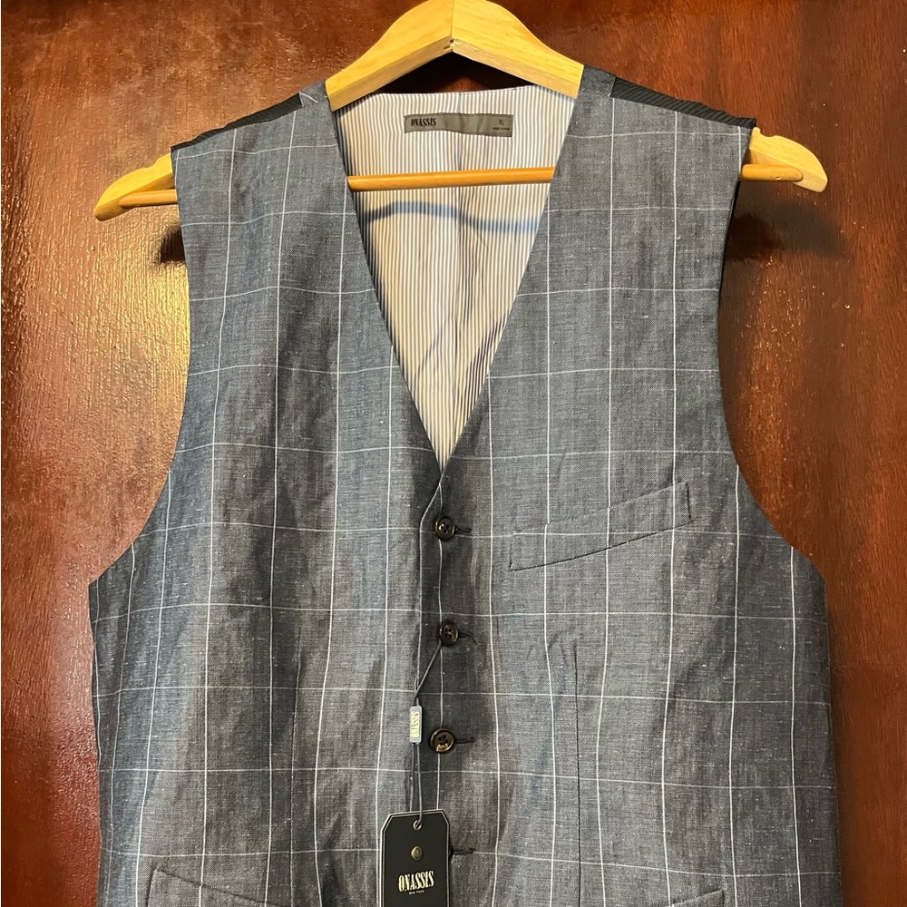 Men’s Onassis Navy Plaid Vest